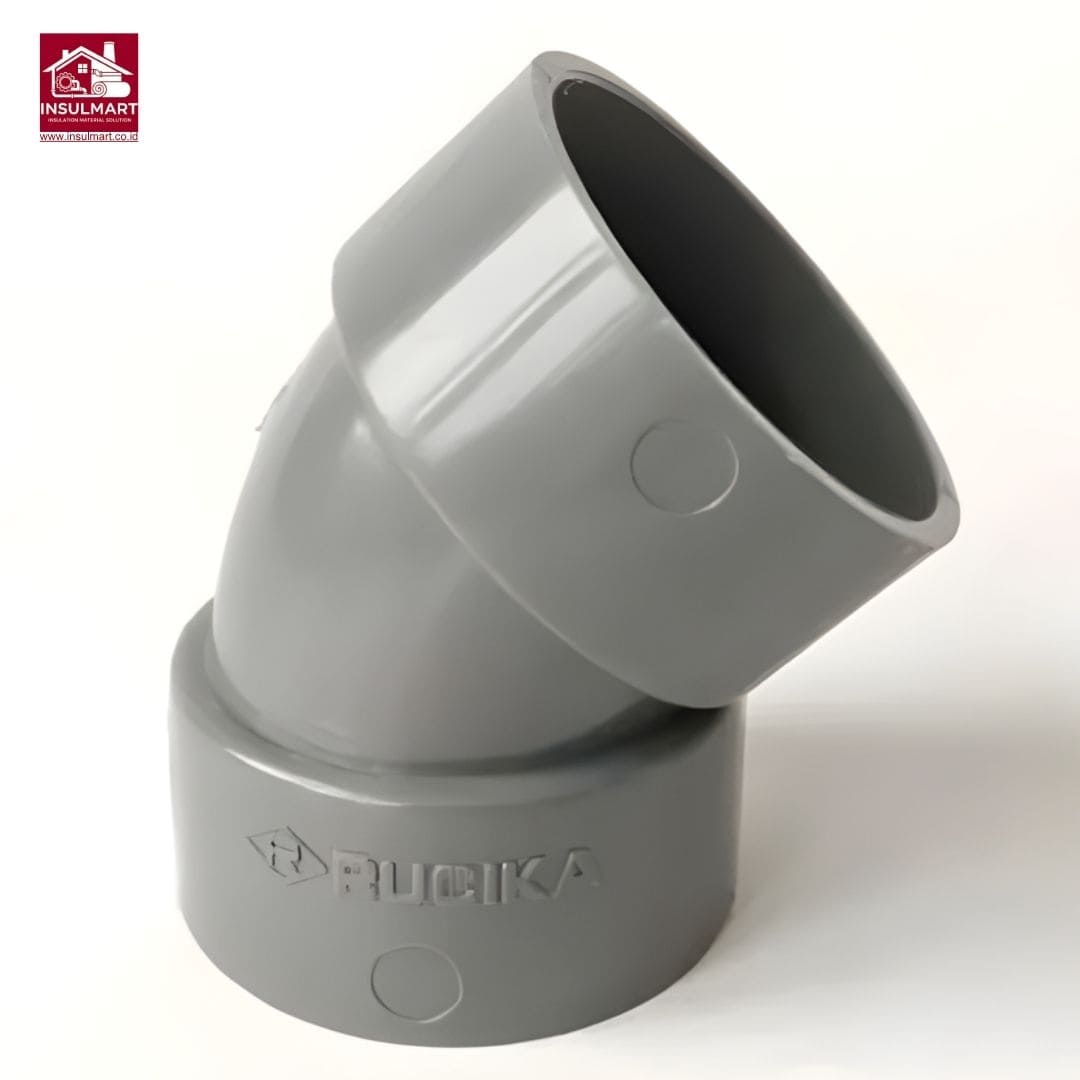 45° Elbow (D - 45L) Standard JIS K 6743 Aplikasi Air Bersih Merk Rucika 1