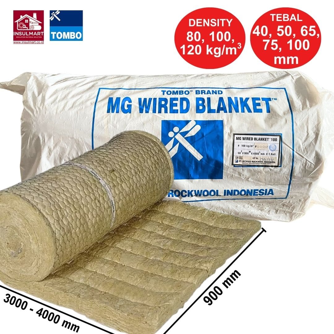 Gambar Rockwool Wired Blanket (Roll pakai Kawat) Merk Tombo (MG Wired Blanket)